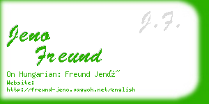 jeno freund business card